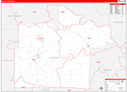 Lincoln County Wall Map Red Line Style