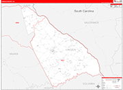 Lincoln County Wall Map Red Line Style