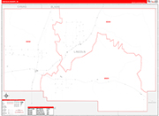 Lincoln Wall Map Red Line Style