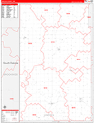 Lincoln County Wall Map Red Line Style