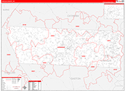 Lincoln County Wall Map Red Line Style