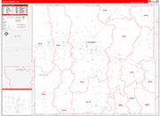 Lincoln County Wall Map Red Line Style