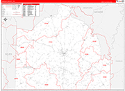 Lincoln Wall Map Red Line Style