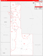 Lincoln County Wall Map Red Line Style