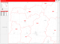 Linn County Wall Map Red Line Style