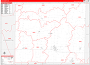 Linn County Wall Map Red Line Style