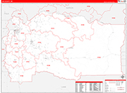 Linn County Wall Map Red Line Style
