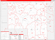 Livingston County Wall Map Red Line Style