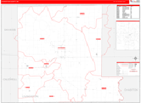 Livingston County Wall Map Red Line Style