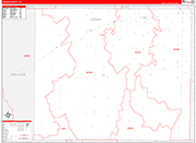 Logan Wall Map Red Line Style