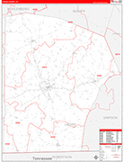 Logan County Wall Map Red Line Style