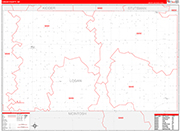 Logan Wall Map Red Line Style