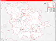 Logan County Wall Map Red Line Style