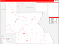 Louisa County Wall Map Red Line Style