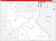 Louisa County Wall Map Red Line Style