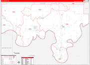 Love County Wall Map Red Line Style
