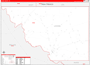 Loving County Wall Map Red Line Style