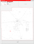 Luna County Wall Map Red Line Style