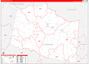 Lunenburg County Wall Map Red Line Style