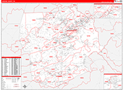 Luzerne Wall Map Red Line Style