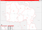 Lyman Wall Map Red Line Style