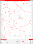 Lyon County Wall Map Red Line Style