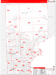 Macomb Wall Map Red Line Style