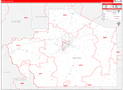 Macon County Wall Map Red Line Style