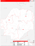 Macon County Wall Map Red Line Style