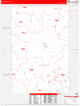 Macoupin County Wall Map Red Line Style