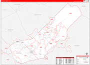 Madera County Wall Map Red Line Style
