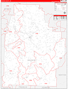 Madison County Wall Map Red Line Style
