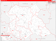 Madison County Wall Map Red Line Style