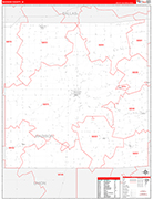 Madison County Wall Map Red Line Style