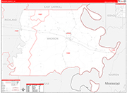 Madison County Wall Map Red Line Style
