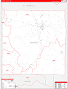 Madison County Wall Map Red Line Style