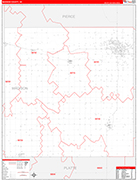 Madison County Wall Map Red Line Style