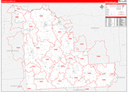 Madison Wall Map Red Line Style