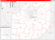 Madison County Wall Map Red Line Style
