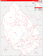 Madison County Wall Map Red Line Style