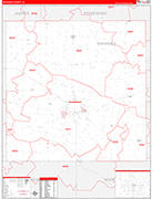 Mahaska County Wall Map Red Line Style