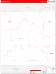 Mahnomen County Wall Map Red Line Style