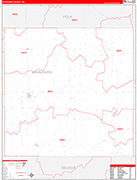 Mahnomen County Wall Map Red Line Style