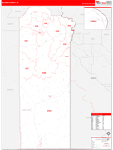 Malheur County Wall Map Red Line Style