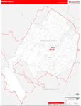 Manassas County Wall Map Red Line Style