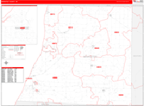 Manistee County Wall Map Red Line Style