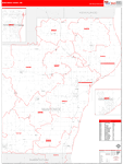 Manitowoc County Wall Map Red Line Style