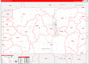 Marathon County Wall Map Red Line Style