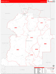 Marengo County Wall Map Red Line Style