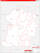 Marengo County Wall Map Red Line Style